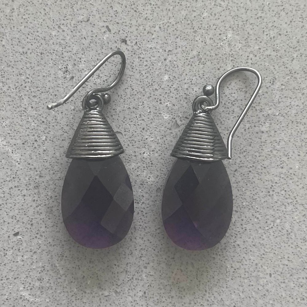 Mexx purple teardrop earrings